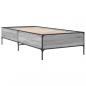 Preview: Bettgestell Grau Sonoma 75x190 cm Holzwerkstoff und Metall