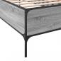 Preview: Bettgestell Grau Sonoma 75x190 cm Holzwerkstoff und Metall