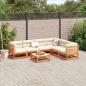 Preview: 7-tlg. Garten-Sofagarnitur Wachsbraun Massivholz Kiefer