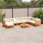 Preview: 9-tlg. Garten-Sofagarnitur Wachsbraun Massivholz Kiefer