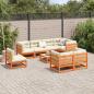 Preview: 9-tlg. Garten-Sofagarnitur Wachsbraun Massivholz Kiefer