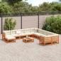 Preview: 12-tlg. Garten-Sofagarnitur Wachsbraun Massivholz Kiefer