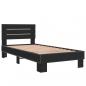 Preview: Bettgestell Schwarz 75x190 cm Holzwerkstoff und Metall