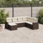 Preview: ARDEBO.de - 7-tlg. Garten-Sofagarnitur mit Kissen Braun Poly Rattan