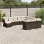 Preview: ARDEBO.de - 12-tlg. Garten-Sofagarnitur mit Kissen Braun Poly Rattan