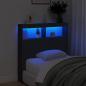 Preview: LED-Kopfteil mit Ablagen Schwarz 100x17x102 cm