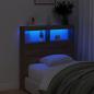 Preview: LED-Kopfteil mit Ablagen Braun Eichen-Optik 100x17x102 cm