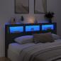 Preview: LED-Kopfteil mit Ablagen Schwarz 200x17x102 cm