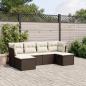 Preview: ARDEBO.de - 6-tlg. Garten-Sofagarnitur mit Kissen Braun Poly Rattan