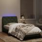 Preview: Bettgestell mit LED-Leuchten Hellgrau 90x190 cm Samt