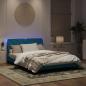 Preview: Bettgestell mit LED-Leuchten Blau 160x200 cm Samt