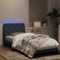 Preview: Bettgestell mit LED Dunkelgrau 90x190 cm Samt