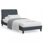 Preview: ARDEBO.de - Bett mit Matratze Dunkelgrau 90x190 cm Samt