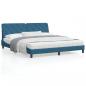 Preview: ARDEBO.de - Bett mit Matratze Blau 180x200 cm Samt