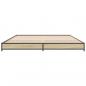 Preview: Bettgestell Sonoma-Eiche 135x190 cm Holzwerkstoff und Metall