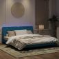 Preview: Bettgestell mit LED-Leuchten Blau 180x200 cm Samt