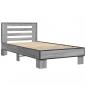 Preview: Bettgestell Grau Sonoma 90x190 cm Holzwerkstoff und Metall