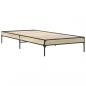 Preview: Bettgestell Sonoma-Eiche 90x190 cm Holzwerkstoff und Metall