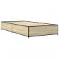 Preview: Bettgestell Sonoma-Eiche 75x190 cm Holzwerkstoff und Metall