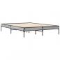 Preview: Bettgestell Grau Sonoma 135x190 cm Holzwerkstoff und Metall