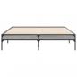 Preview: Bettgestell Grau Sonoma 135x190 cm Holzwerkstoff und Metall