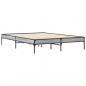 Preview: Bettgestell Grau Sonoma 135x190 cm Holzwerkstoff und Metall