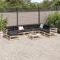 Preview: 9-tlg. Garten-Sofagarnitur mit Kissen Massivholz Kiefer