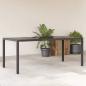 Preview: ARDEBO.de - Gartentisch mit Glasplatte Schwarz 190x90x75 cm Poly Rattan