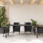 Preview: Gartentisch mit Glasplatte Schwarz 190x90x75 cm Poly Rattan