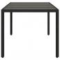 Preview: Gartentisch mit Glasplatte Schwarz 190x90x75 cm Poly Rattan