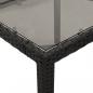 Preview: Gartentisch mit Glasplatte Schwarz 190x90x75 cm Poly Rattan