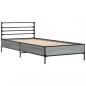 Preview: Bettgestell Grau Sonoma 90x190 cm Holzwerkstoff und Metall