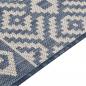 Preview: Outdoor-Teppich Flachgewebe 100x200 cm Blau Gestreift