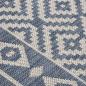 Preview: Outdoor-Teppich Flachgewebe 100x200 cm Blau Gestreift