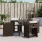 Preview: Gartenstühle mit Kissen 4 Stk. Braun Poly Rattan