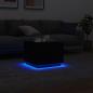 Preview: Couchtisch mit LED-Leuchten Schwarz 50x50x40 cm