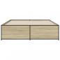 Preview: Bettgestell Sonoma-Eiche 150x200 cm Holzwerkstoff und Metall