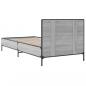 Preview: Bettgestell Grau Sonoma 90x190 cm Holzwerkstoff und Metall