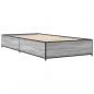 Preview: Bettgestell Grau Sonoma 90x190 cm Holzwerkstoff und Metall