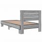 Preview: Bettgestell Grau Sonoma 90x200 cm Holzwerkstoff und Metall