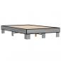 Preview: Bettgestell Grau Sonoma 135x190 cm Holzwerkstoff und Metall