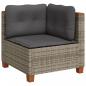 Preview: Garten-Ecksofa mit Kissen Grau Poly Rattan