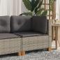 Preview: Garten-Ecksofa mit Kissen Grau Poly Rattan