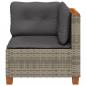 Preview: Garten-Ecksofa mit Kissen Grau Poly Rattan