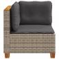 Preview: Garten-Ecksofa mit Kissen Grau Poly Rattan