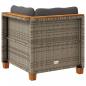 Preview: Garten-Ecksofa mit Kissen Grau Poly Rattan