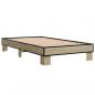 Preview: Bettgestell Sonoma-Eiche 90x190 cm Holzwerkstoff und Metall