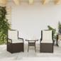 Preview: Gartensessel 2 Stk. Verstellbar Braun Poly Rattan