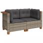 Preview: Garten-Ecksofas mit Kissen 2 Stk. Grau Poly Rattan