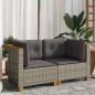 Preview: Garten-Ecksofas mit Kissen 2 Stk. Grau Poly Rattan